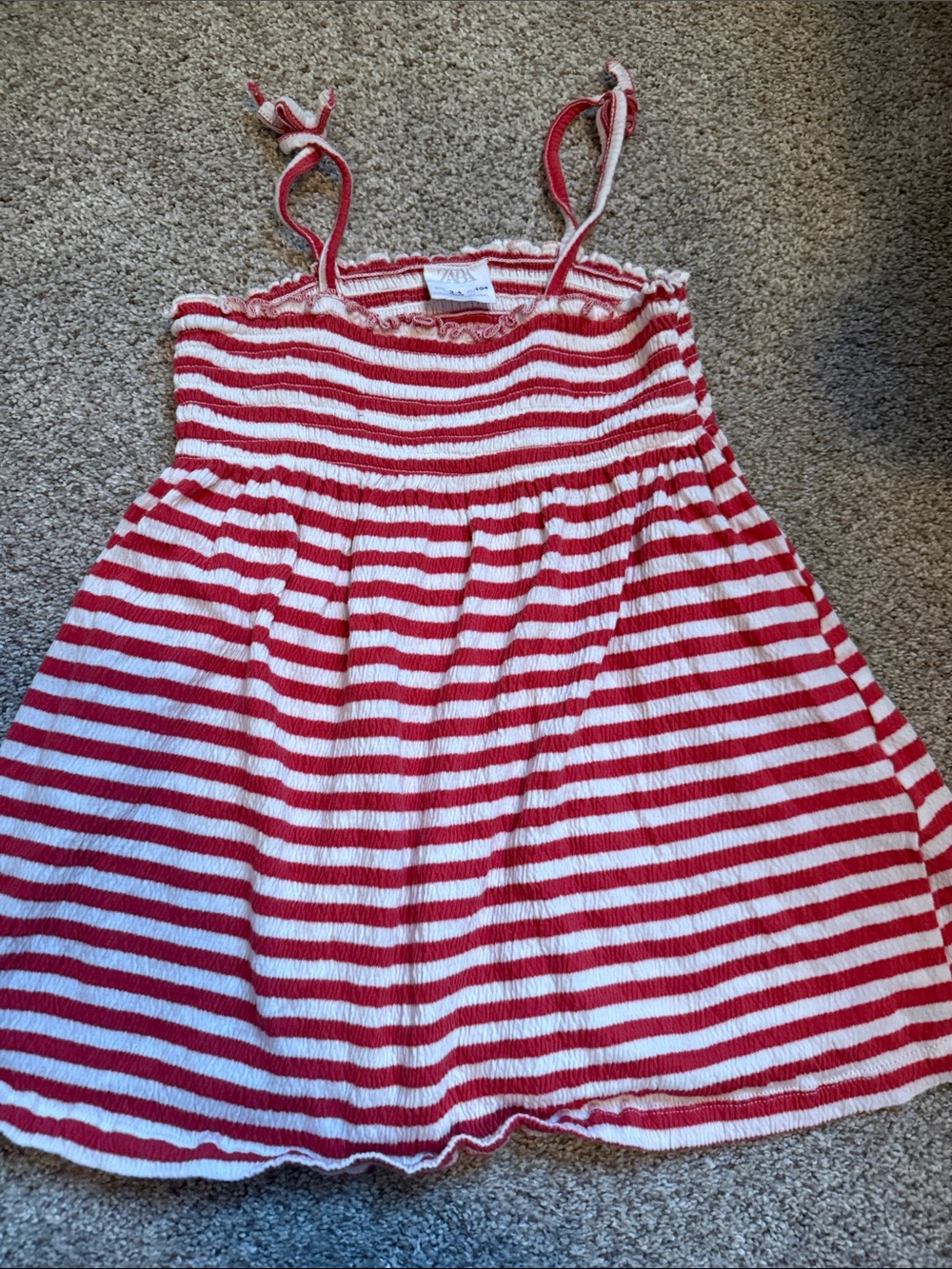 Zara Red and White Striped Sundress - Girls 3-4